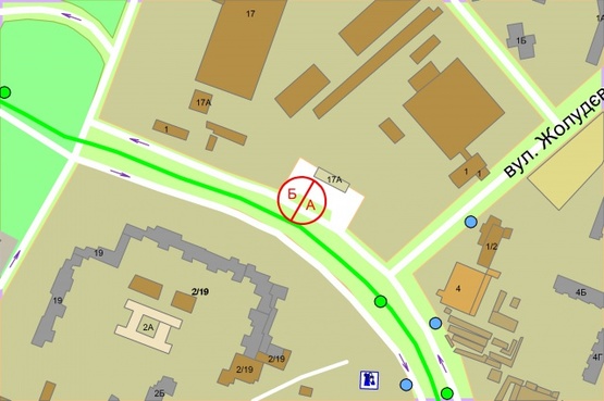 Схема рекламної площини за адресою Симиренка 17А (АЗС WOG), напрямок руху до вул. Сім`ї Сосніних