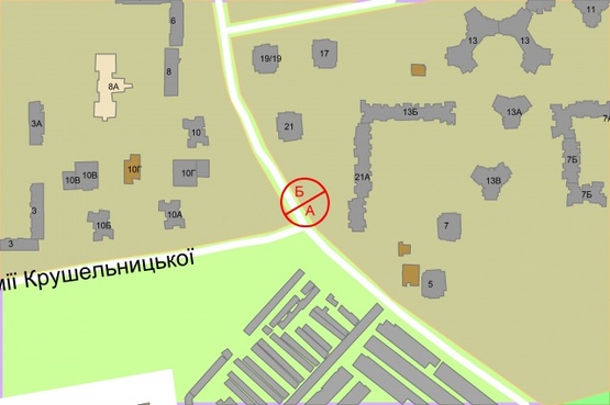 Схема рекламной плоскости по адресу Руденко Лариси  / Соломії Крушельницької, рух до проспекту Миколи Бажана