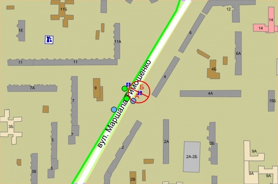 Схема рекламной плоскости по адресу Маршала Тимошенка, 4 рух від М"Мінська"або Зої Гайдай