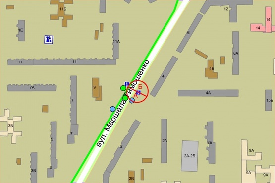 Схема рекламной плоскости по адресу Маршала Тимошенка, 4 рух від М"Мінська"або Зої Гайдай