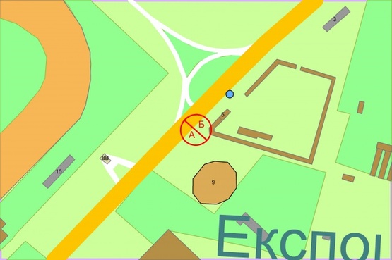 Схема рекламной плоскости по адресу просп. Глушкова академіка / вул. В.Касіяна