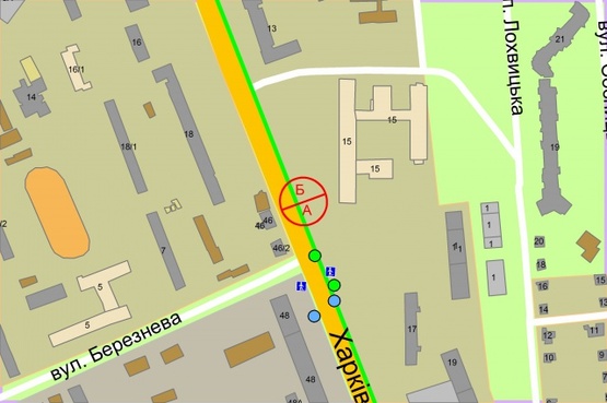 Схема рекламної площини за адресою Харківське шосе, 46 навпроти, рух до Дарницької площі