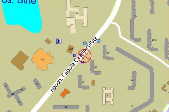 Схема рекламной плоскости по адресу просп. Героїв Сталінграду, 38