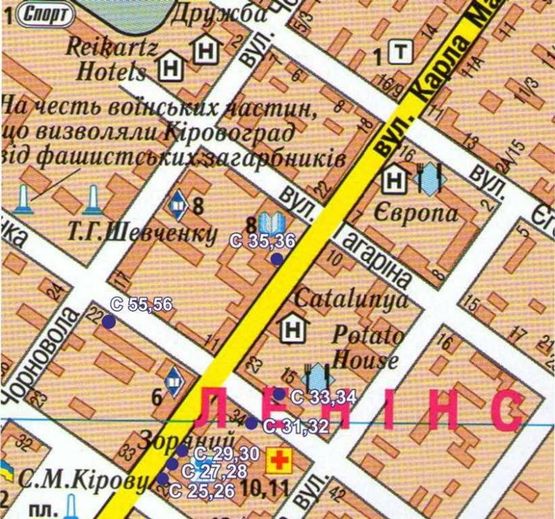 Схема рекламної площини за адресою ул. Большая Перспективная