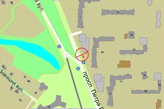 Схема рекламной плоскости по адресу Петра Григоренка проспект, 5