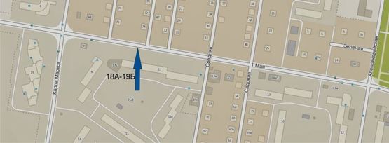 Схема рекламной плоскости по адресу ул. 1 мая, 17