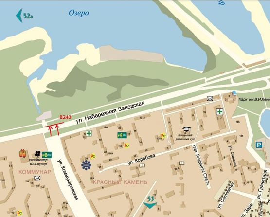 Схема рекламной плоскости по адресу Набережная Заводская-Красный Камень