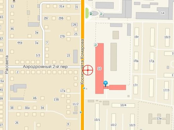 Схема рекламной плоскости по адресу Комарова №10 Промсвязь А1