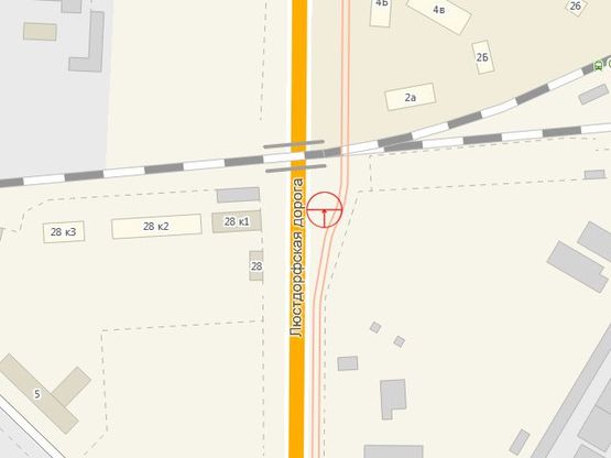 Схема рекламної площини за адресою Водопроводная ул. ЖД переезд  правая А2