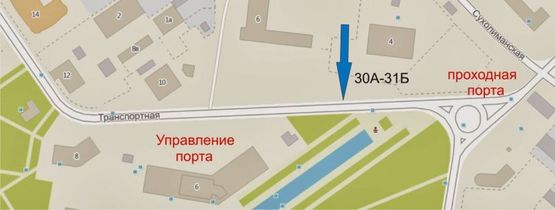 Схема рекламной плоскости по адресу ул. Транспортная (Центральная проходная порта)