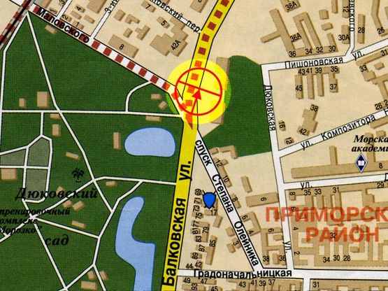 Схема рекламной плоскости по адресу Балковская спуск Олейника А1