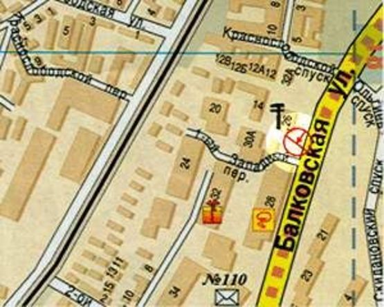 Схема рекламної площини за адресою Балковская угол Краснослободского спуска А1