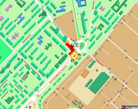Схема рекламной плоскости по адресу Люстдорфская дор. Филатова №1 левый А2
