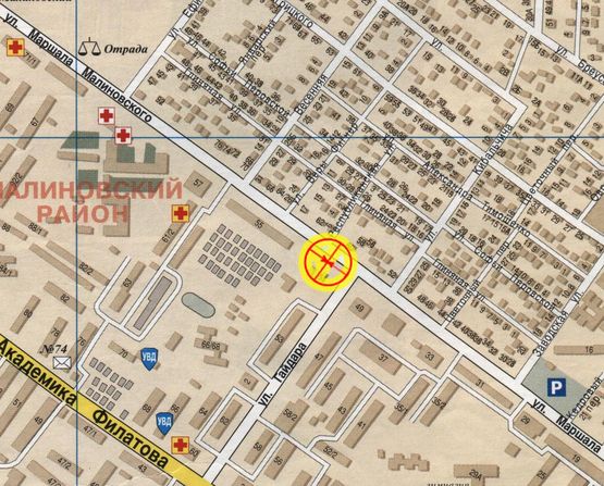 Схема рекламної площини за адресою Малиновского №51 Гайдара В3