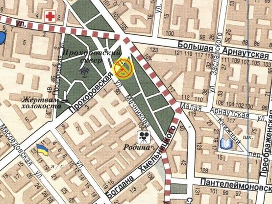 Схема рекламной плоскости по адресу Мечникова угол Прохоровской А3