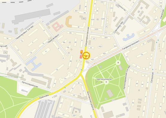 Схема рекламной плоскости по адресу Среднефонтанская ул. напротив №34 А1