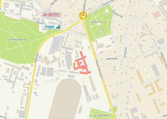 Схема рекламной плоскости по адресу Среднефонтанская пл-дь Фонтанская дор.№4а левая А1