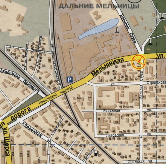 Схема рекламной плоскости по адресу Стуса Василия угол Мельницкой А2