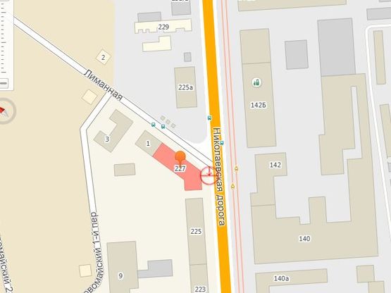 Схема рекламної площини за адресою Николаевская дорога №227 А1