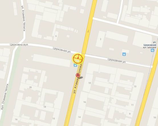 Схема рекламної площини за адресою Ат.Головатого №19/21 А1