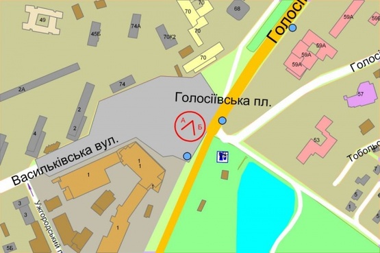 Схема рекламной плоскости по адресу Голосеевская площадь / Васильковская