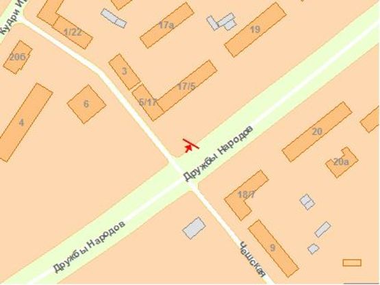 Схема рекламной плоскости по адресу Дружбы народов бул.-Чешская ул. 5-17Б к Патона