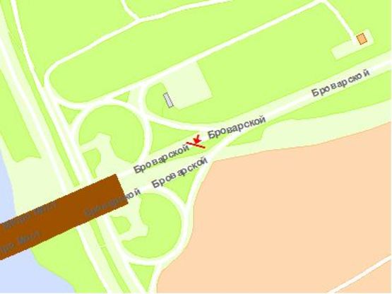 Схема рекламной плоскости по адресу Брoварскoй пр. мoст Метрo в центр