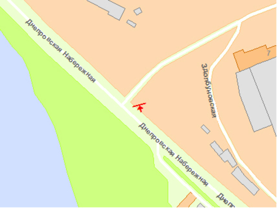 Схема рекламной плоскости по адресу Днепровская набережная возле АЗС