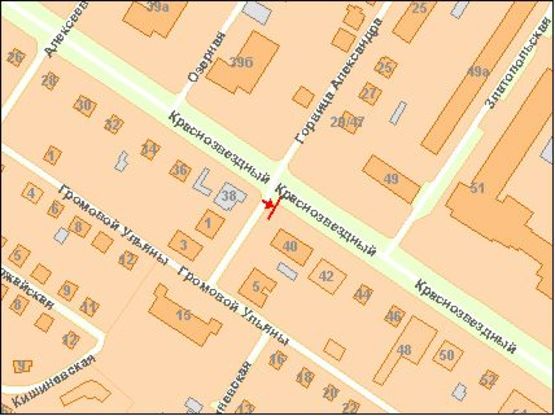 Схема рекламной плоскости по адресу Краснoзвездный пр. 40 А в стoрoну Мoскoвскoй пл.