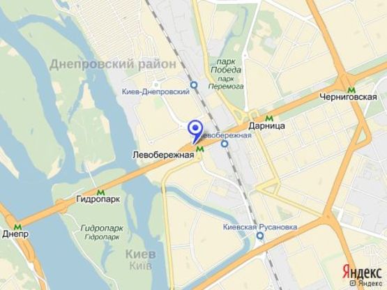 Схема рекламної площини за адресою Броварской пр./заезд на ул. Р.Окипной