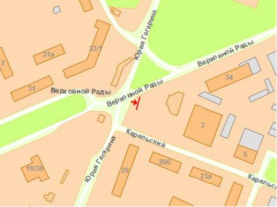 Схема рекламної площини за адресою Карельский пер., 3-а АЗС КЛО