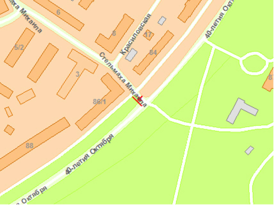 Схема рекламной плоскости по адресу Голосеевский пр., 86 / Стельмаха ул.