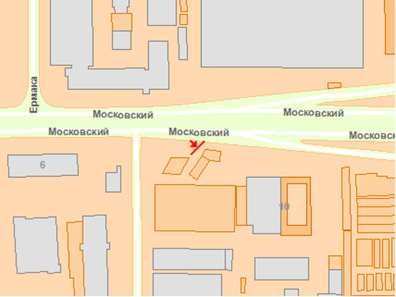 Схема рекламної площини за адресою Мoскoвский пр-т АЗС КЛО перед Петрoвкoй