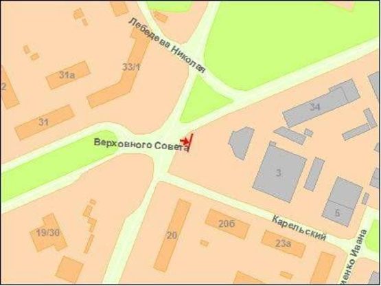 Схема рекламной плоскости по адресу Карельский пер., 3-а АЗС КЛО