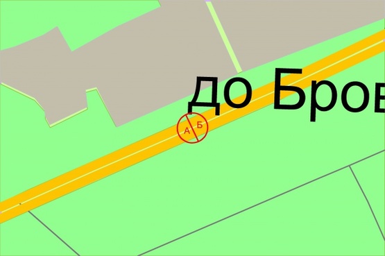 Схема рекламної площини за адресою просп. Броварський на розподілювачі (04-0254-01)