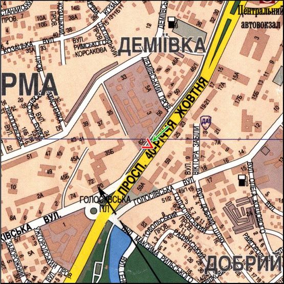 Схема рекламной плоскости по адресу (8317) Голосеевский пр., к Голосеевской площади