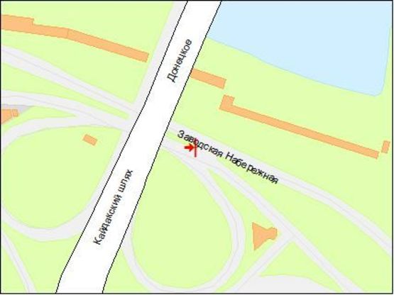 Схема рекламної площини за адресою Заводская Набережная ул., Кайдакский мост, в центр