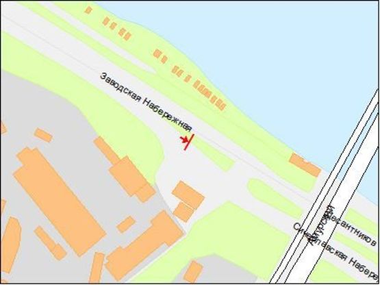 Схема рекламной плоскости по адресу Сичеславская Набережная ул. 3д, Амурский мост, в центр