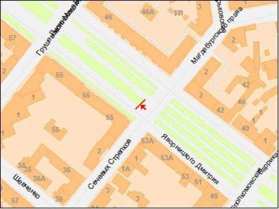 Схема рекламной плоскости по адресу Набережная Победы ул., 106а - Победы пл.