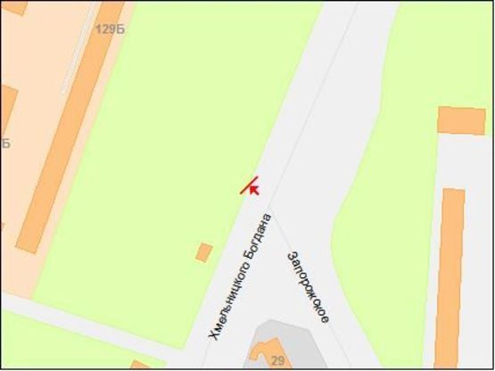 Схема рекламної площини за адресою Богдана Хмельницкого пр. - Запорожское шоссе