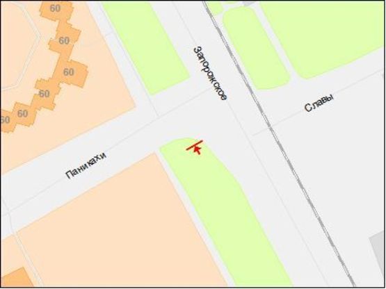 Схема рекламной плоскости по адресу Запорожское шоссе, 60 - Паникахи ул.