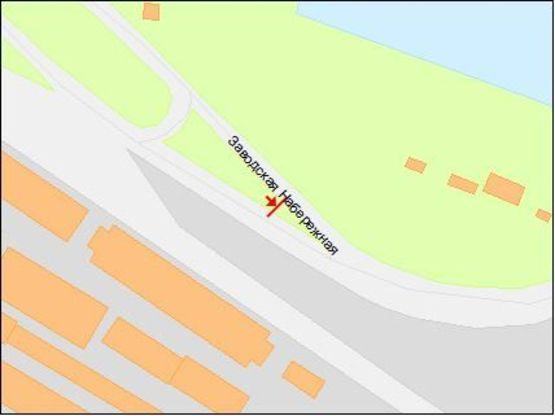 Схема рекламной плоскости по адресу Заводская Набережная ул., Кайдакский мост, в центр