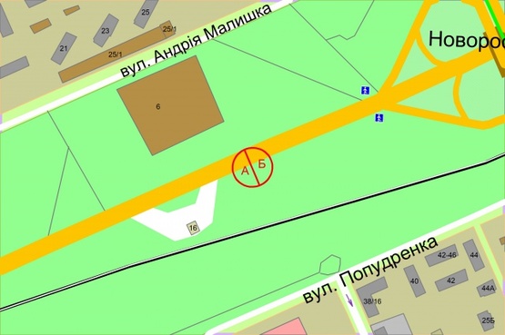 Схема рекламной плоскости по адресу Броварський проспект, (М) "Чернігівська" (після  АЗС "ОККО", рух в напрямку із Броварів, ліворуч)