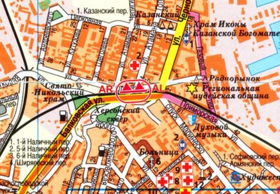 Схема рекламной плоскости по адресу Пересыпский мост