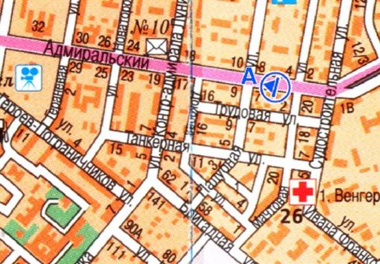 Схема рекламной плоскости по адресу Адмиральский проспект [12 А]