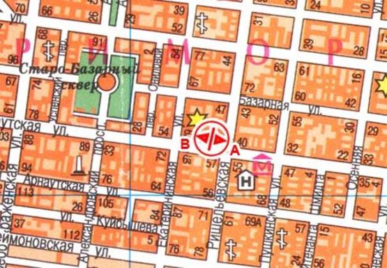 Схема рекламной плоскости по адресу Б.Арнаутская, 42 B