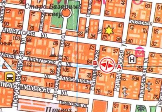 Схема рекламной плоскости по адресу М. Арнаутская ул., 56 A