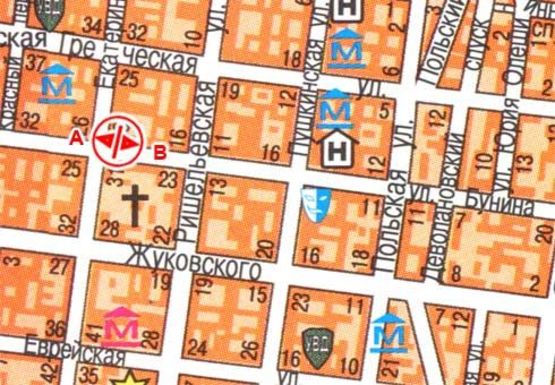 Схема рекламної площини за адресою Бунина, 24 B