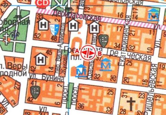 Схема рекламной плоскости по адресу Греческая № 39 А