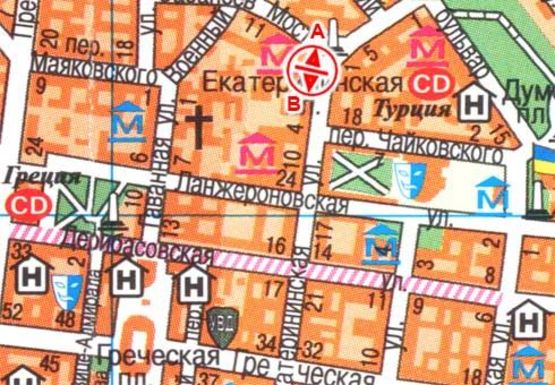 Схема рекламной плоскости по адресу Екатерининская, 2 B